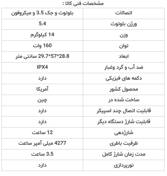 اسپیکر جی بی ال مدل JBL Party box 120