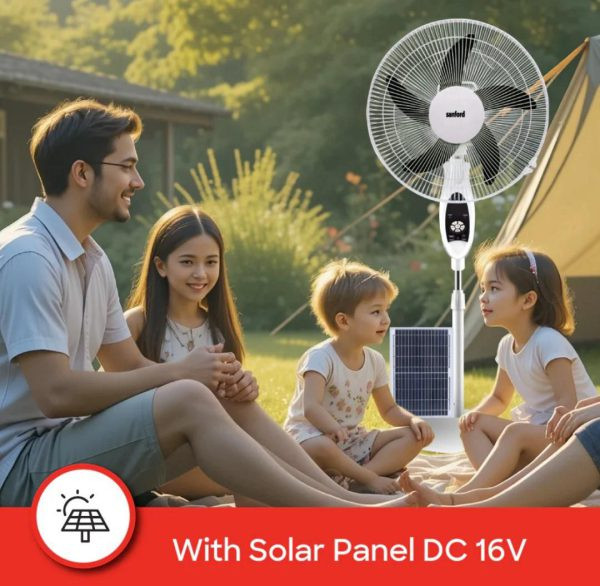 پنکه ایستاده شارژی سانفورد قابلیت شارژ خورشیدی مدل SF974SFN