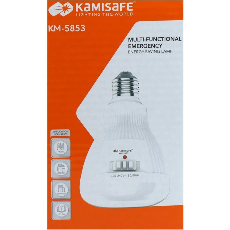 چراغ اضطراری آویزدار کامی سیف مدل KM-5853 رنگ مهتابی