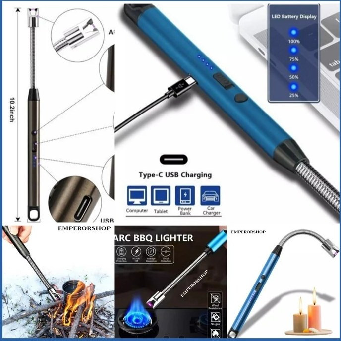 فندک پلاسمایی ELECTRIC ARC BBQ LIGHTER با قابلیت چرخش ۳۶۰ درجه و شارژ با TYPE-C
