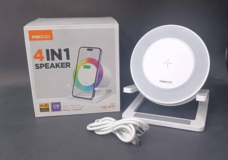شارژر بی سیم recci اسپیکر و لایت نوری مدل rsk-w28