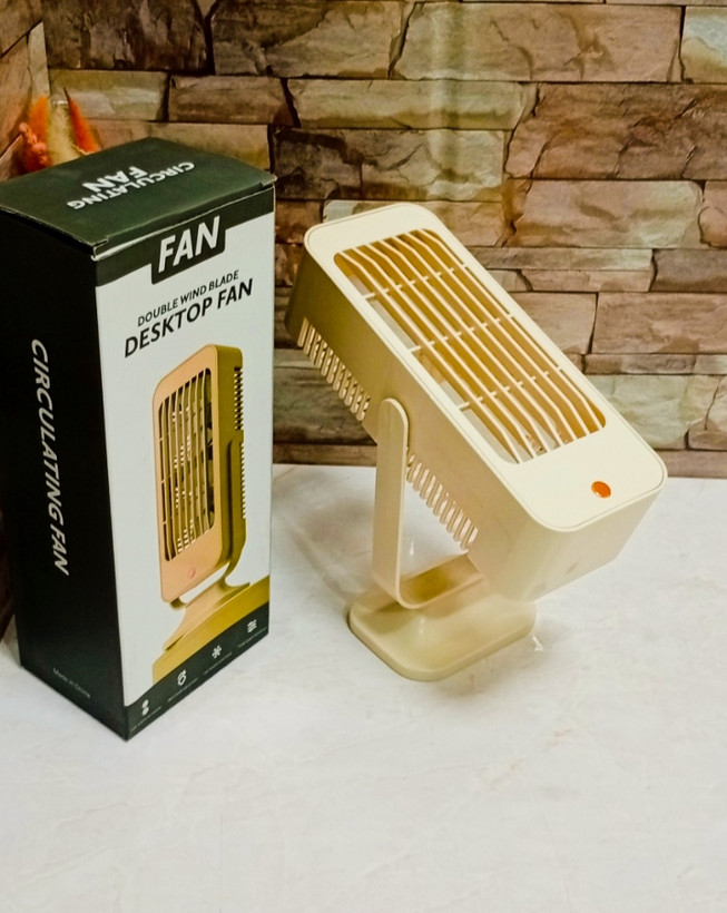 پنکه رومیزی شارژی دو فن مدل desktop fan- آف ویژه