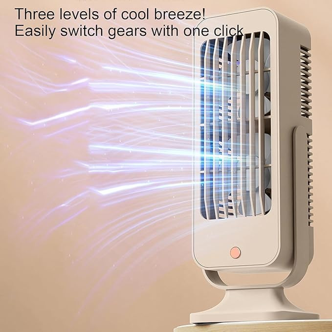 پنکه رومیزی شارژی دو فن مدل desktop fan- آف ویژه