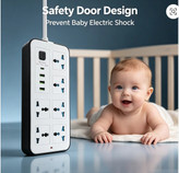 چند راهی برق اورجینال USB دار با 6عدد پریز و طول کابل 2متر