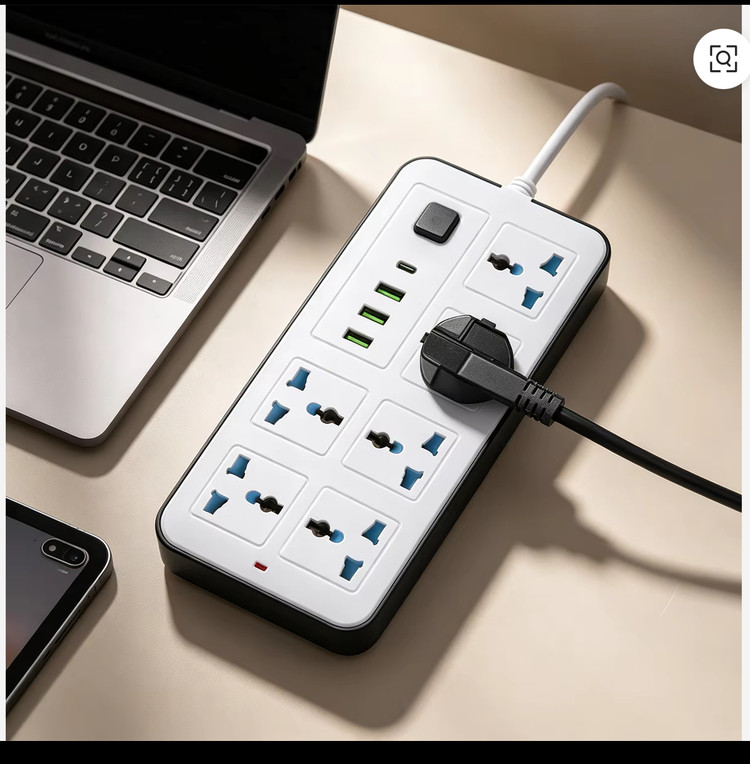 چند راهی برق اورجینال USB دار با 6عدد پریز و طول کابل 2متر