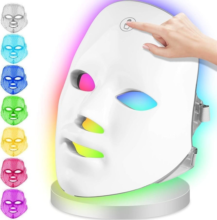 ماسک صورت LED هفت رنگ فوتون تراپی جوانسازی، درمان آکنه و لیفت صورت و گردن